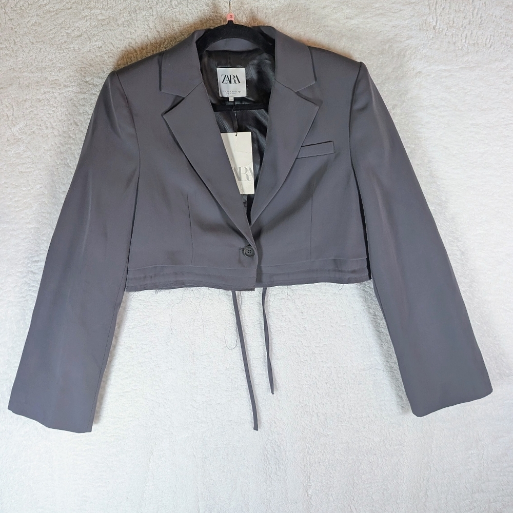 Zara‎ Women's Charcoal Cropped Blazer